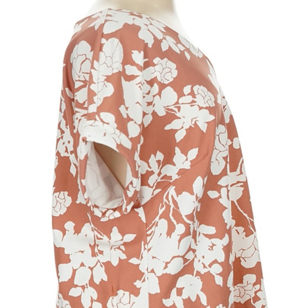 MELLODAY Floral V-Neck Blouse - White and Brown - Picture 3 of 7